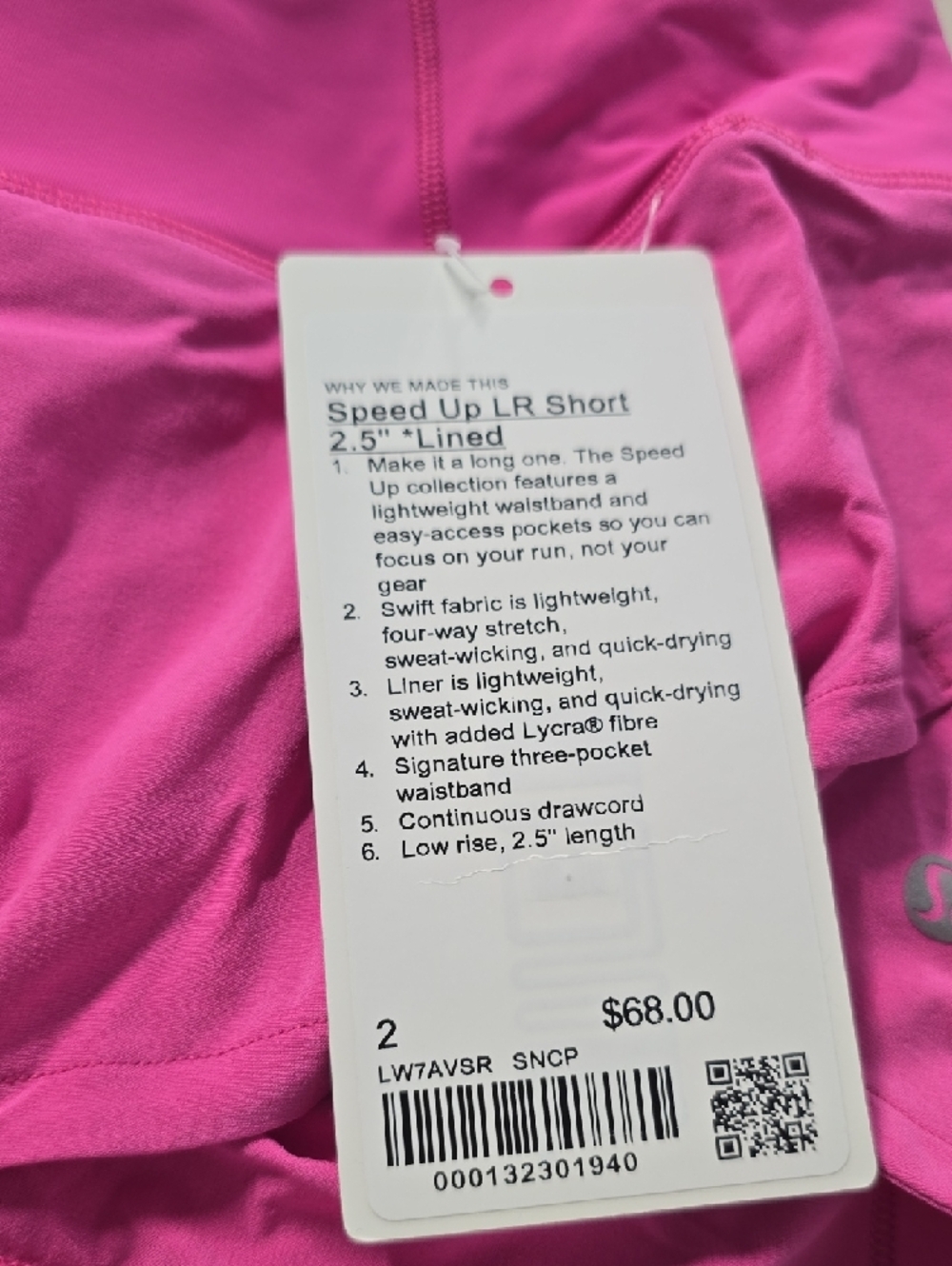 lululemon athletica Hot Pink Women’s Athletic Shorts - Picture 2 of 3